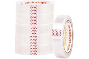 Packatape Cellotape 6 Extra Long Transparent Tape Rolls at 24mm x 66m - Cellotape Ideal for Gift Wrap Christmas Birthday Home or Office - Clear Stationery Tape Cellotape