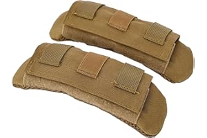 FENOHREFE 1 paire de coussinets tactiques pour gilet, bandoulière, coussin confortable en maille de protection, coussinets de protection pour randonnée, accessoires de sac à dos, marron
