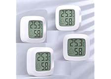 4 Stück Mini LCD Thermometer, Yomisee Thermometer Innen, Hygrometer Innen, Luftfeuchtigkeitsmesser Digital Thermometer Hygrom