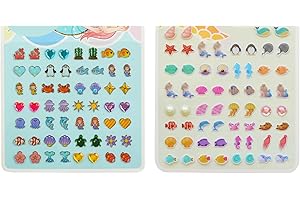 IHLOOTD Klebeohrringe Mädchen, Klebe Ohrringe für Mädchen Klebeohrringe Kinder 3D Ohrringe Ohne Ohrloch für Ohr, Gesicht