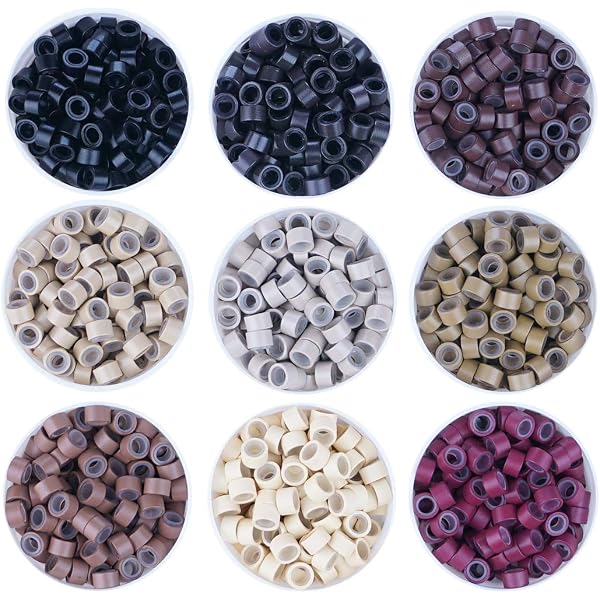 Haarverlängerungs-Perlen (Mikroringe) – 5 Mm, Mit Silikon Gefüttert, 1000 Stück Schwarz, Für Schonende Extensions