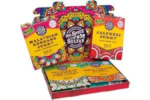 THE SPICE SULTAN FRESHLY GROUND SPICES COOK & DISCOVER The Spice Sultan Curry Discovery Gift Set, 4 x Spice Recipe Kits Packaged in Our Stunning Gift Box, Vegan Friendly, Gluten Free, Sugar Free, Food Gift