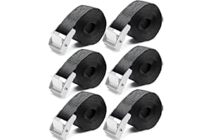 Wybtbm Cinghie di Fissaggio, Cinghia di Ancoraggio Tensione con Fibbia da 25MM, Cinghie a Cricchetto di Tensione con Fibbia, Adatto per Moto (6pcs 1m)