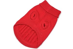 zhiheng Cute Pet Puppy Cat Dog Warm Jumper Sweater Knitwear Coat Apparel Vest Clothes for Small Medium Breeds Autumn Winter(XS,Red)