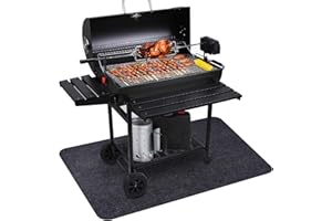 Fasmov Fire BBQ Grill Mat for Gas Electric Grill Extra Large Grill Pad Fire BBQ Floor Protective Mat for Backyard Outdoor Barbecue, 120 x 76cm