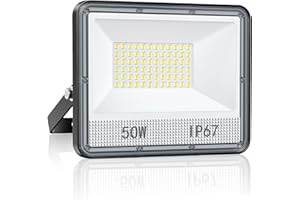 VRTOGTHE Focos LED Exterior 50W - 5000LM 7000K Blanco Proyector LED Exterior, IP67 Impermeable Luces LED Exterior para Fábricas, Talleres, Campos Deportivos, Garajes