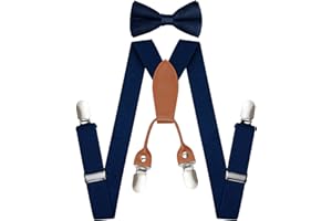 jerbro Hosenträger mit Fliege Set für Kinder Jungen Mädchen Körpergröße ca 1-8 Jahre Geburtstagsfeier Party Tägliches Tragen Kostüm Zubehör