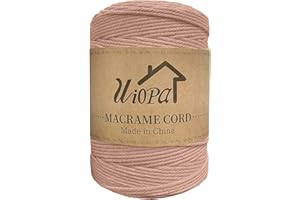Uiopa Hilo Macrame 3mm x 300m Rojo Ladrillo Macrame Cuerda Algodon Natural de 4 Hilos Algodó Corde, Bricolaje Craft Cuerda para Macrame Pared, Cortinas, Colgador de Plantas, Cesta Regalo, Atrapasueños