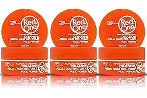 RedOne Maximum Control Aqua Hair Gel Wax Orange Full Force 150ml 3 Stück + GRATIS Taschenkamm Stylingkamm Pomadenkamm
