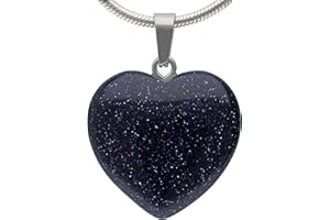 Lebensquelle Plus Gemstone Heart Pendant 2 cm with Silver-Coloured Bail + Gemstone Info Card | Genuine Natural Crystal Jewellery