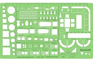 BOCIANELLI Architectural 1:50 Scala Template Stencil - Architetto Tecnico Redazione Forniture - Mobili Simboli per Casa Interior Floor Plan Design