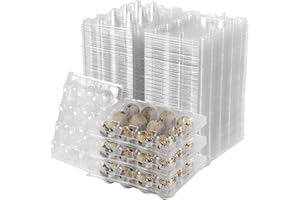 APACALI 100 Stück Wachteleierschachteln, Wachteln Eierschachteln 12 Gitter, Kunststoff Wachtelei Schachteln mit Deckel, Transparente Wachteleierschachteln