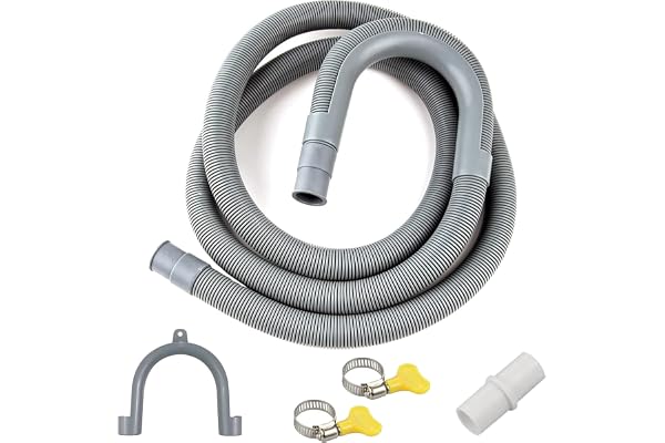 YOUYIKE Tuyau Vidange Machine a Laver, 0.5/1/1.5/2/2.5/3/4/5/6/7M Rallonge de Tuyau de Vidange, Tuyau de Vidange Universel, avec Support et Colliers de Serrage, pour Lave-Linge, Lave-Vaisselle