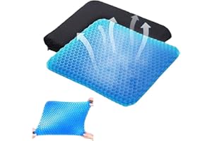 Detull Gel Seat Cushion, Car Seat Support Cushion, Non-Slip Seat Pillow for Vehicle, Pain Relief Compressible Memory Foam Seat Pad, Gel Cushions for Sitting Pressure Sore (30cm)