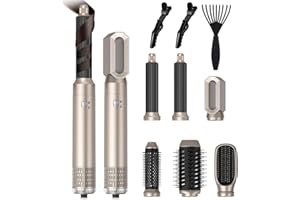 Souvik Spazzola ad Aria Calda, Asciugacapelli Multifunzione Ioni Negativi, Automatico Arricciacapelli, Capelli Lisci Spazzola Modellante, Asciugatura, Volumizzante, Lisciare, Capelli Ricci