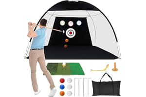 FAAZY Golf Practice Net 10x7ft for Garden with 6 Balls Swing Correction Trainer Carry Bag Chipping Turf Golf Mat for Backyard Driving Indoor Outdoor Use