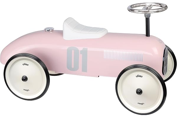 Vilac - Voiture Porteuse Vintage Rose - Jouet Enfant - Développe la motricité de votre enfant - Véhicule en métal - A partir de 18 mois - 1127