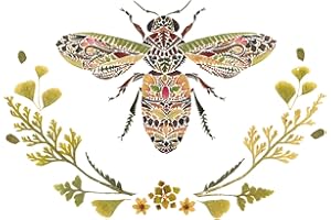 Crafty Things 4 x Paper Napkins - Green Bee - Ideal for Decoupage/Napkin Art