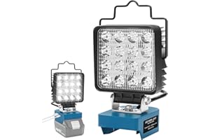 Lampa robocza LED QUPERR do akumulatora Makita 18V, latarka 48W 4800LM z portami ładowania USB i typu C, przenośne światło powodziowe do oświetlenia na zewnątrz i w miejscu pracy (bez akumulatora)