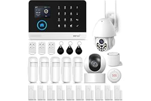 XNY Alarme Maison sans Fil Intelligent WiFi avec Caméra Surveillance Extérieure et Caméra Surveillance Intérieure, Système Alarme Maison 4G, Compatible avec Alexa et Assistant Google