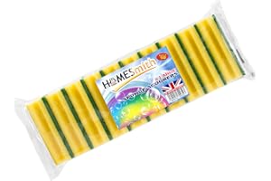 HOMESmith Heavy Duty Scrub stor svamp, dubbelsidig disk- och rengöringssvamp för kök, badrum och heminredning (paket med 10)