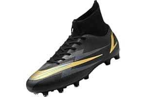 VLOOKST Chaussure de Football Homme Baskets High Top Spike Crampons Chaussure de Foot Enfant Garçon Outdoor Chaussures de Sport Adolescents Unsisexe