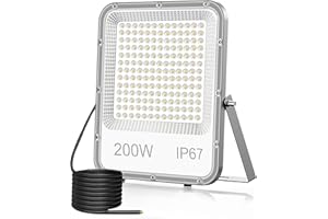 JBdusn Faretto LED da Esterno, 200W Luci da Esterno 6500K Bianca Fredda Faro LED Esterno Impermeabile IP67 - Faretti LED Interna ed Esterna illuminazione giardino per Giardino Cortile Garage Pareti