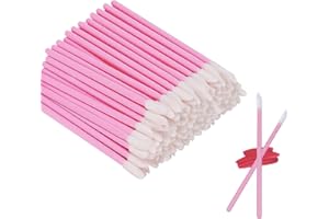 LEFEIRR 100 Pièces Pinceau à lèvres jetable, Pinceau de Maquillage pour Rouge à lèvres, Brosse à Lèvres Jetable Applicateur