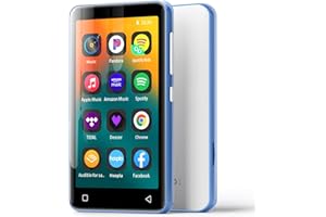 INNIOASIS MP3-Player mit Bluetooth und WLAN, 4"-Voll-Touchscreen MP4 MP3-Player mit Spotify, Android-Streaming-Musikplayer mit Pandora, tragbarer HiFi-Sound Digital-Audio-Player mit Lautsprecher blau