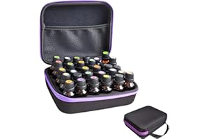 Pizsieat 30 Fächer Ätherische öle Aufbewahrung Ätherisches Öl Tragetasche Aufbewahrungsbox Koffer Reisen Tasche Eva Ätherische Öle Tasche Aufbewahrungstasche Tragbar mit Griff für 5 10 15ml (Lila)
