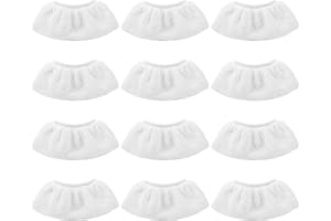 Littlegaofeithing 12 Panni in microfibra per pulitore a vapore - Set panno per pulire vetri interni auto - Strofinacci ricambi,Stracci lavabili - bianco