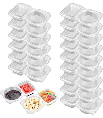 10x Wiederverwendbare Snackbehälter Mit 2 Fächern - Für Unterwegs & Meal Prep