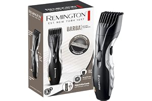 Remington skäggtrimmer, 9 längdinställningar 1.5-18mm, sladd/sladdlös, 40min användningstid, pop up trimmer, självslipande blad med avancerad keramisk beläggning, Barba, MB320C