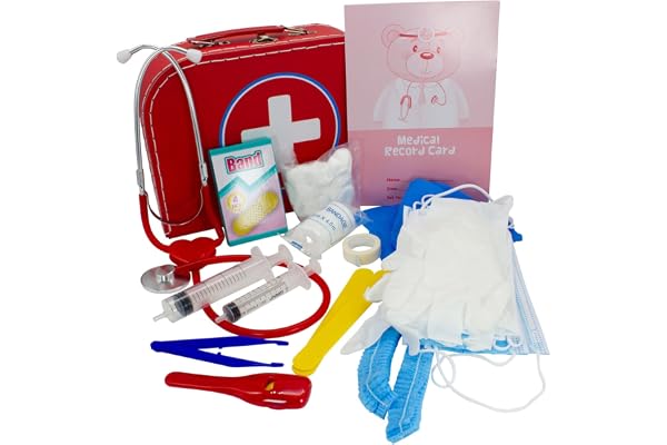 GICO Malette hôpital Docteur pour Enfant Mallette de médecin 29x19x9 cm avec Beaucoup d'accessoires et stéthoscope Fonctionnel - 37352