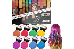 NLFOX 8PCS Hair Chalk for Kids - Temporary Hair Dye Powder - Pink Orange Red Purple Blue Yellow Green Temporary Hair Colour Chalks Gift for Girls & Boys 5+ Year Old Stage Halloween Christmas Party Cosplay