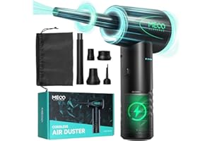 MECO ELEVERDE Souffleur Air Comprimé, 100000 RPM sans Fil aspirateur Souffleur Polyvalent, Nettoyeur à air comprimé, 3-Gang Dépoussiérants Puissants, 7Kpa Air Comprimé Duster, Type-C Charge Rapide