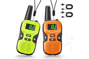 HOVIN Walkie Talkie Kinder - Funkgerät Kinder Aufladbare,Spielzeug für 3-12 JäHrige Jungen,10 KanäLen,Hochauflösender Klangübertragung,Reichweite von 3km,Ideal für Outdoor-Abenteuer,Camping Und Wanderungen