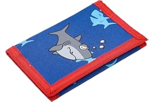 ZHONYEE RFID Wallet, Cute Cartoon Wallet with Zipper for Kids, Blue Shark