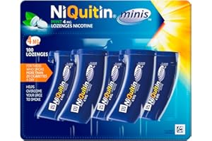 NiQuitin 4mg Minis Mint Lozenges - Mint Flavour (5 x Pack of 20 Minis Nicotine Lozenges) - On The Go Oral Stop Smoking and Vaping Aid - Pocket Sized Containers