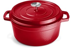 OTTIA Faitout en fonte de qualité supérieure, triple émail, fonction arôme. 26 cm - 5 litres - 4 à 6 portions. Cuisson du pain, casserole, casserole, cocotte, cocotte, four hollandais. Vendeur