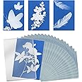 LUTER 32pcs Cyanotype Printing Paper Kit, Sun Art Drawing Paper High Sensitive Nature Sun/Solar Paper Sunprint Activated Sun Printer Paper with Plastic Tool for Kids Adults DIY Project Crafts