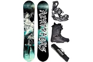 AIRTRACKS Snowboard Set (Paquete Completo) Tabla Refractions Game Extra Wide (Hombre)+Fijaciones Master+Botas+SB Bolsa Nuevo 155 159 161 165 168 171