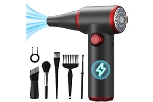‎KOONIE Koonie Electric Dust Blower and Compressed Air Spray, Air Duster Cleaning Kit, PC Cleaning, 100500RPM, with LED Light, Keyboard Cleaner, Compressed Air for Laptop, PC