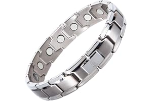 Smarter LifeStyle - Pulsera Elegante de Titanio Para Terapia Magnética y Que Alivia El Dolor de Artritis y Del Túnel Carpiano