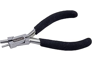BEADALON Memory Wire Finishing Pliers with 2mm & 4mm Diameter Ends-Silver with Black Handles