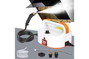 HOMBASING 2500W Dampfreiniger Handgerät, 4.5 BAR Tragbarer Dampfreinigers, 6 Geschwindigkeits-Hochdruck Dampfreiniger für Küche, Bad, Sofa, Auto, Fugen und Kacheln (Kein Wassertank)