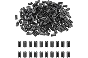 PATIKIL 200 Pcs Écarteur LED, 5mm OD 8mm Hauteur Doubles Fentes Support LED Douille Diode Électroluminescente Colonne Isolation Montage PCB Pour 3mm 5mm LED Protection Et Fixation, Noir