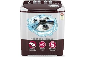 LG 8.5 kg 5 Star Semi-Automatic Top Load Washing Machine (P8530SRAZ, Burgundy, Roller Jet Pulsator)