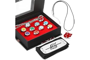 TYDEUS Décoration d'Halloween, Lot de 13 Pièces Bagues Enfants, Ensemble de Bagues Avec Anneaux D'ouverture Réglables Colorés, Chaîne en Argent, Bandeau Noir, Collier Noir Rouge