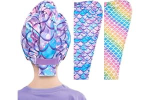 WAWSAM Mikrofaser Haarturban Haartrockentuch - 2 Stück Mädchen Turban Handtuch mit Knopf Haarturban Haartuch Turban für die Haare Schnelltrocknend